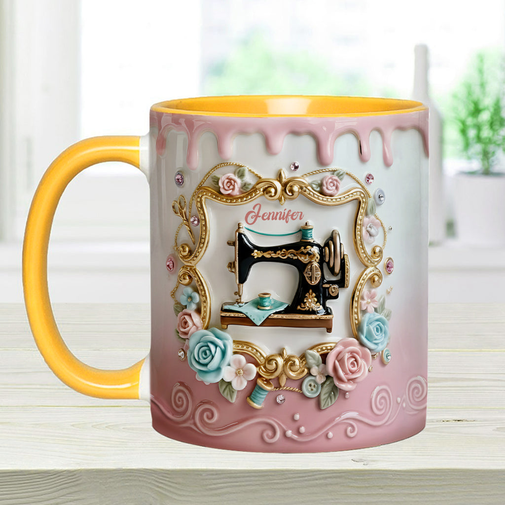 Stunning Sewing Machine - Personalized Sewing Accent Mug & Coaster