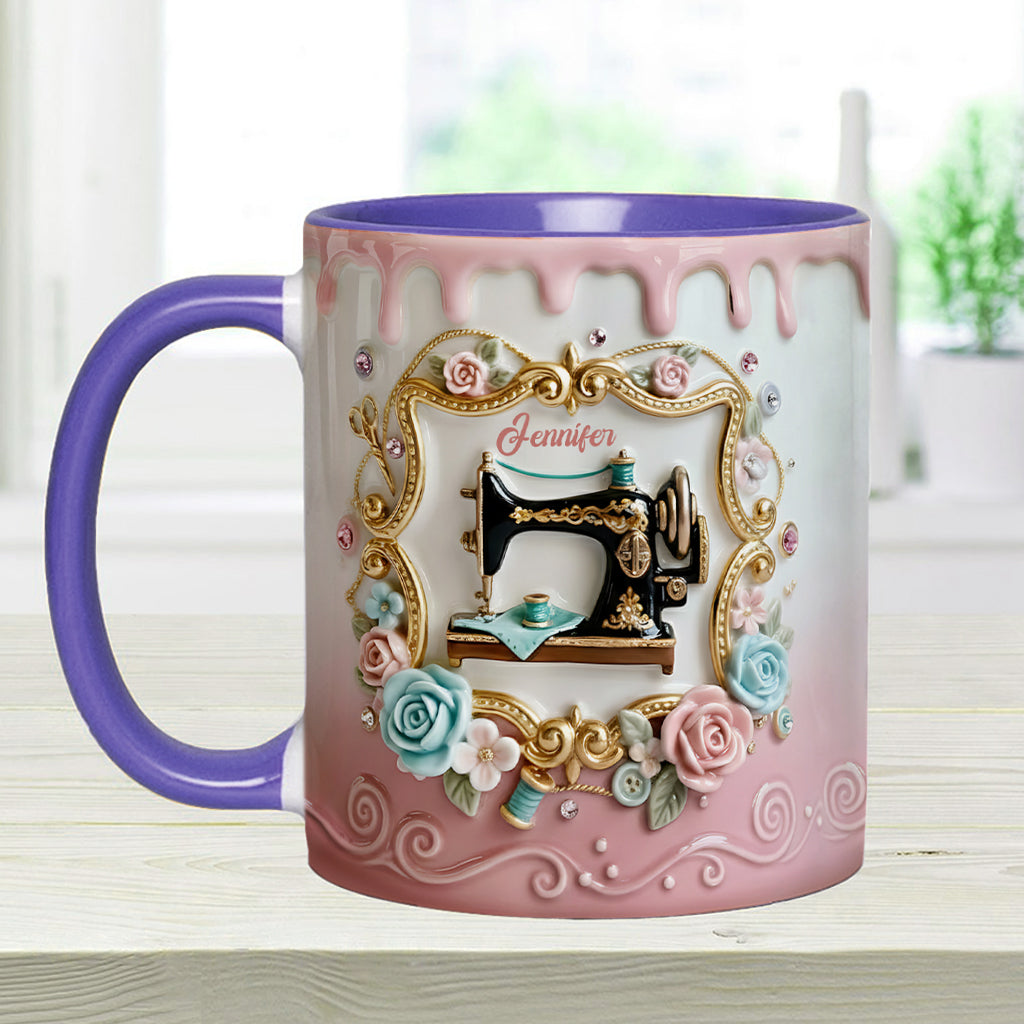 Stunning Sewing Machine - Personalized Sewing Accent Mug & Coaster