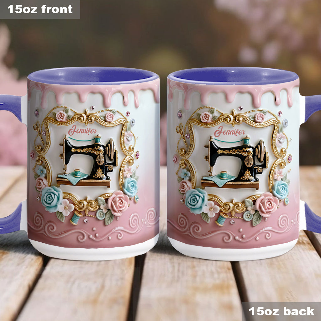 Stunning Sewing Machine - Personalized Sewing Accent Mug & Coaster