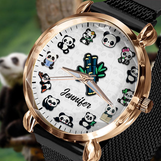 Panda-Liebhaberin – Personalisierte Panda-Liebhaberin Damen-Handuhr 