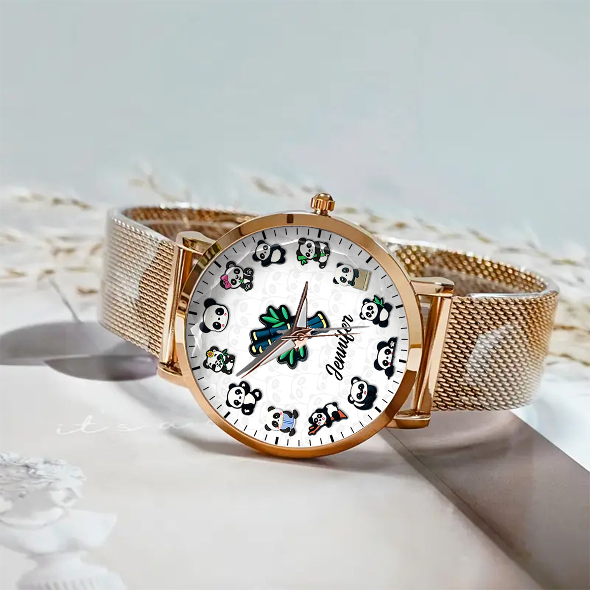 Panda-Liebhaberin – Personalisierte Panda-Liebhaberin Damen-Handuhr 