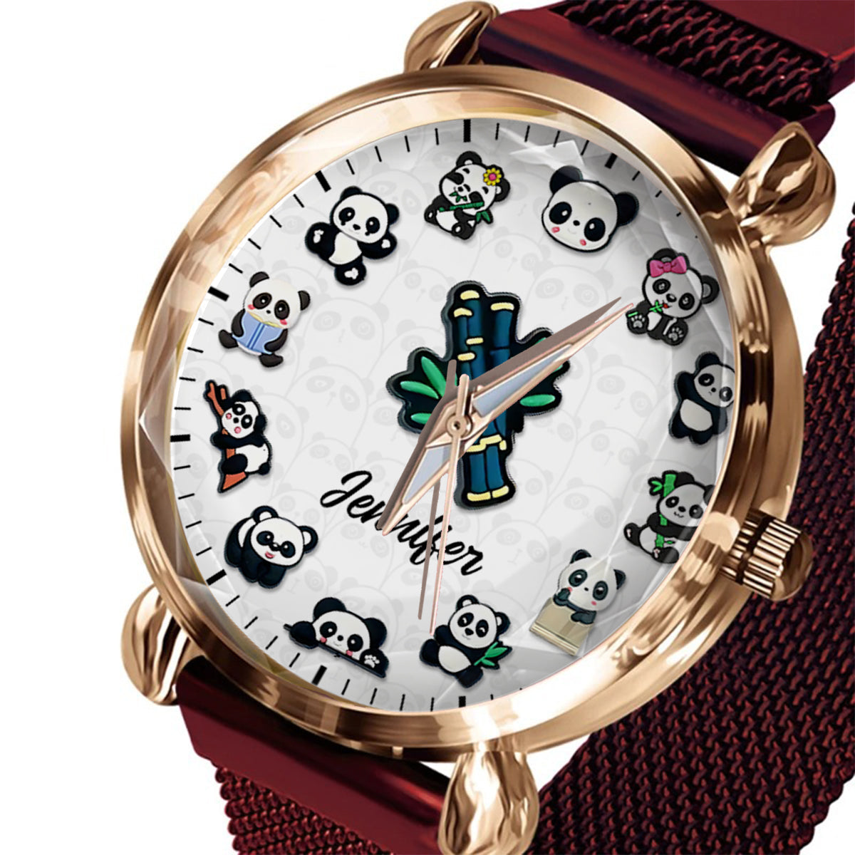 Panda-Liebhaberin – Personalisierte Panda-Liebhaberin Damen-Handuhr 