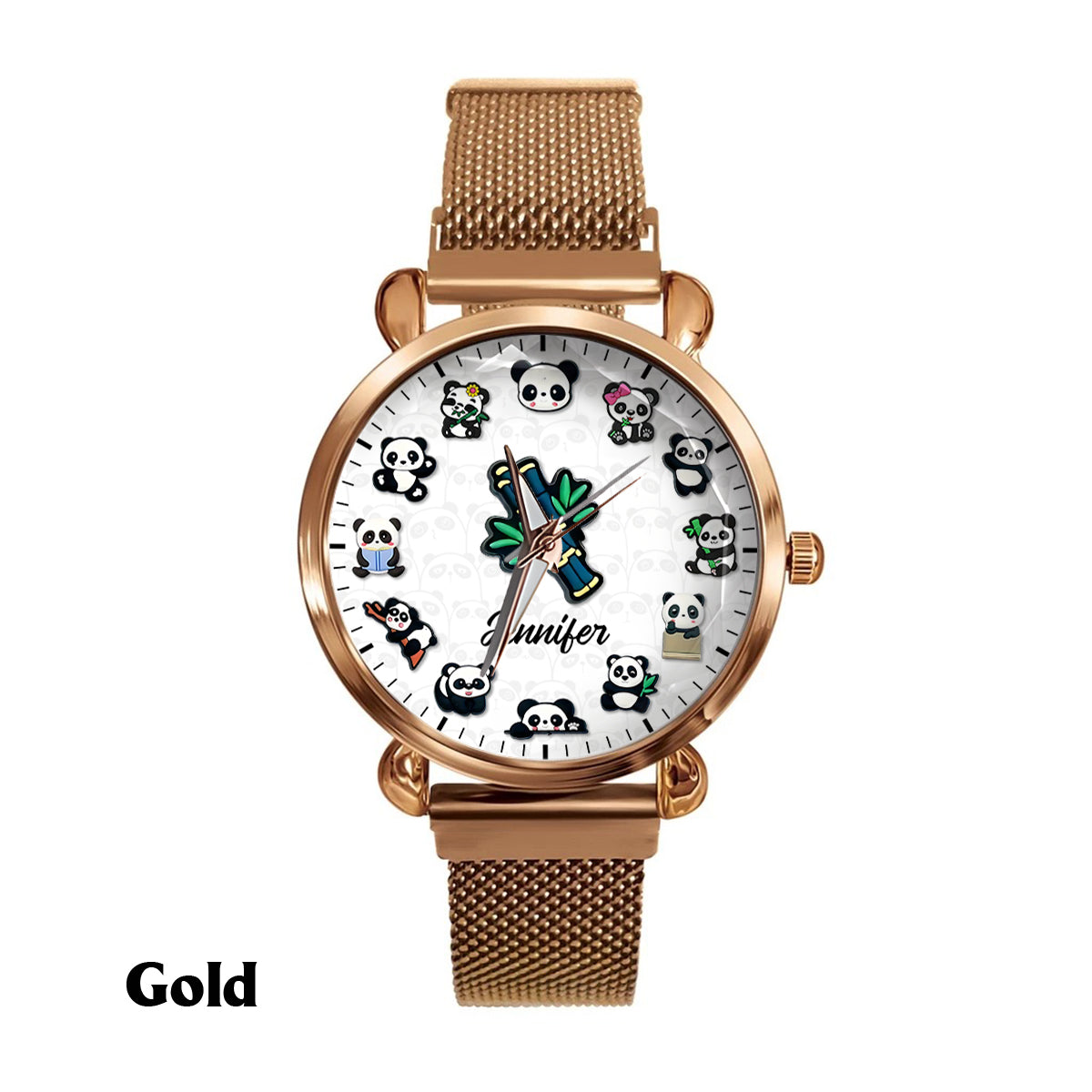Panda-Liebhaberin – Personalisierte Panda-Liebhaberin Damen-Handuhr 
