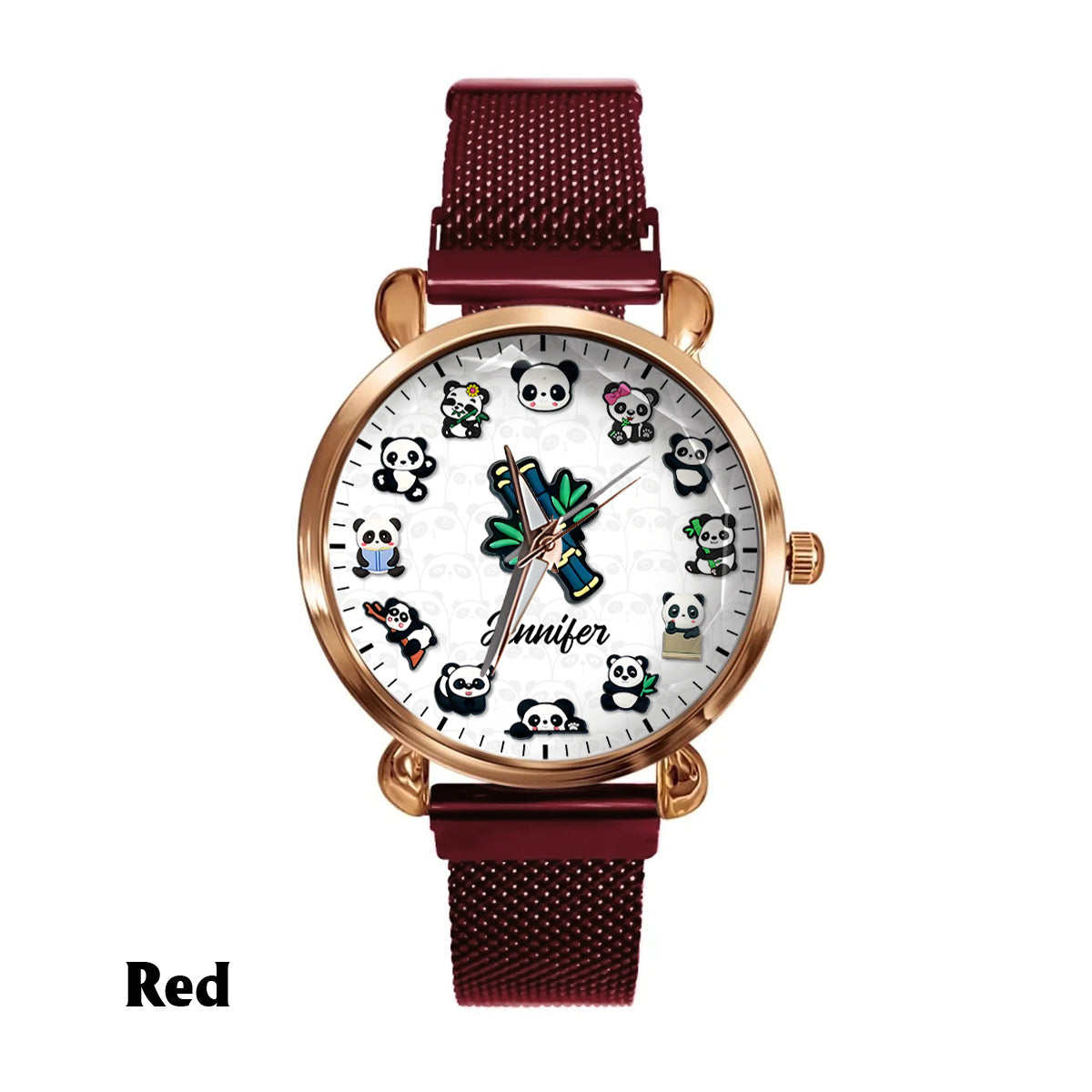 Panda-Liebhaberin – Personalisierte Panda-Liebhaberin Damen-Handuhr 