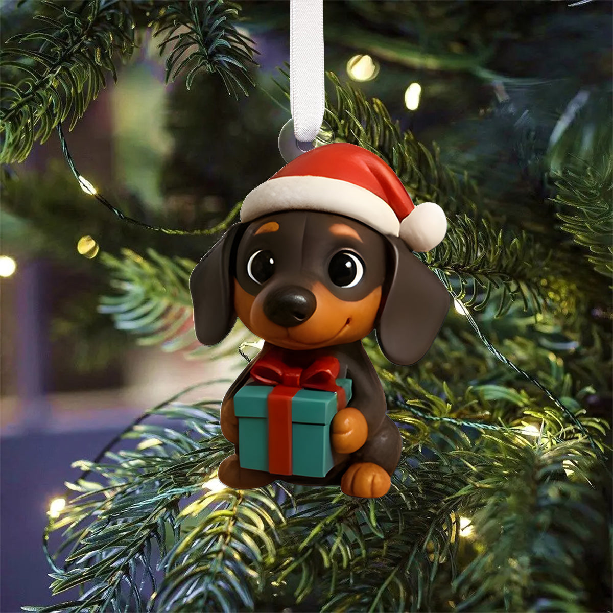 Love Dachshund - Personalized Dachshund Folded Advent Calendar With Ornaments