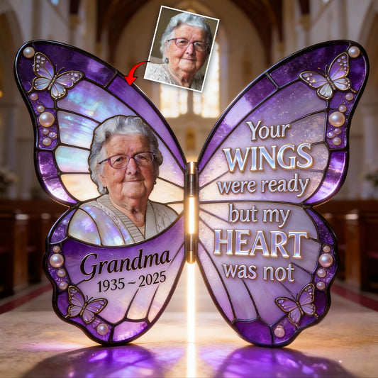 Individuell gestaltet nach jedem Foto – Deine Flügel waren bereit – Personalisiertes Acryl-Diptychon zur Erinnerung