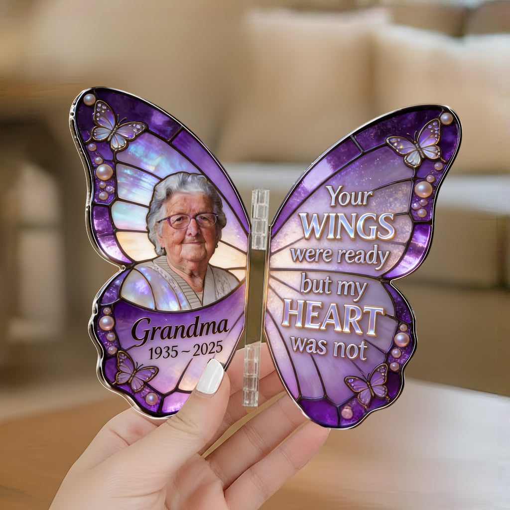 Custom From Any Photo - Your Wings Were Ready - Personalized Memorial Acrylic Diptych