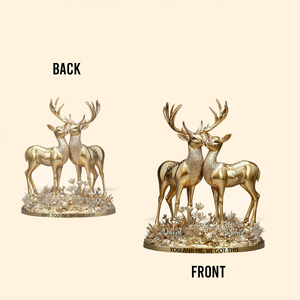 Du und ich, wir schaffen das – personalisierte Jagd-Acrylplakette in individueller Form