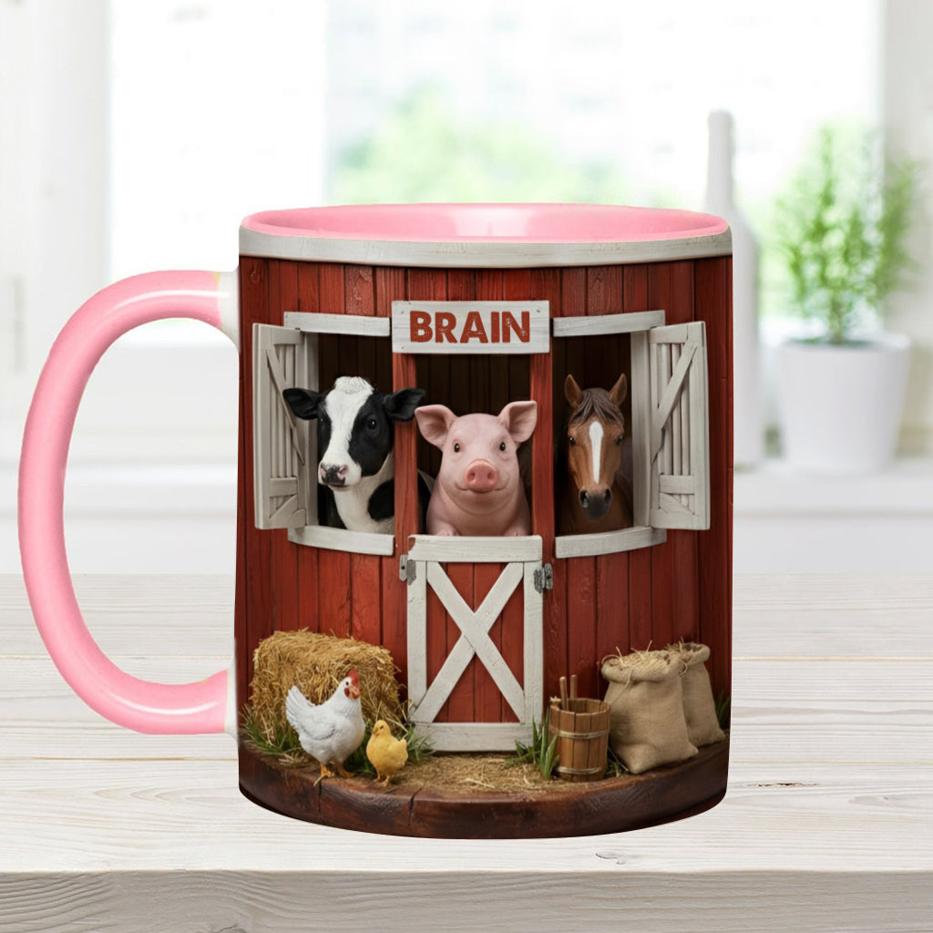 The Red Barn - Personalized Farmer Accent Mug