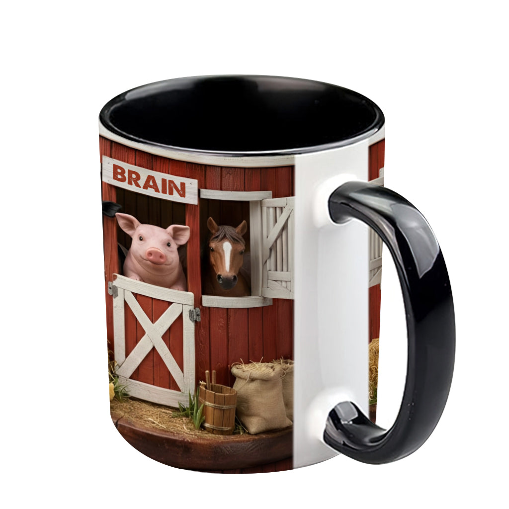 The Red Barn - Personalized Farmer Accent Mug