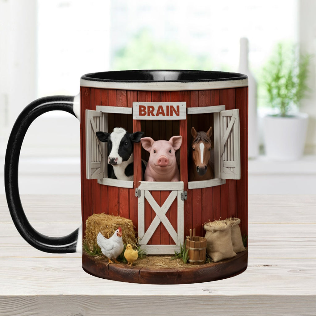 The Red Barn - Personalized Farmer Accent Mug