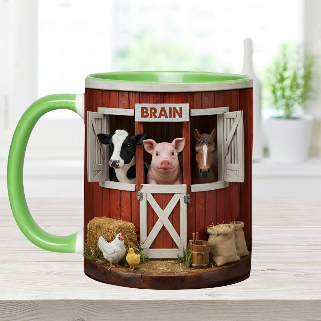 The Red Barn - Personalized Farmer Accent Mug