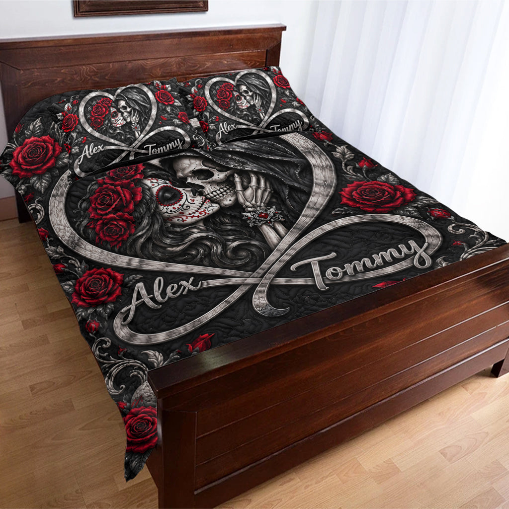 Love You Infinite - Personalized Skull Quilt Set