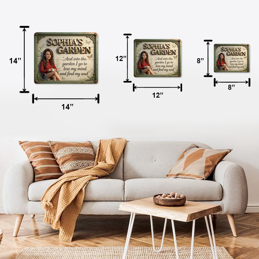 Und ab in den Garten! - Personalisiertes Gartenschild aus Metall