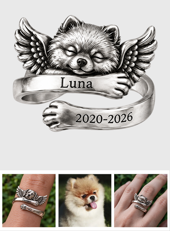 I Will Carry You With Me Until We See Again - Personalized Dog Adjustable Shaped Ring