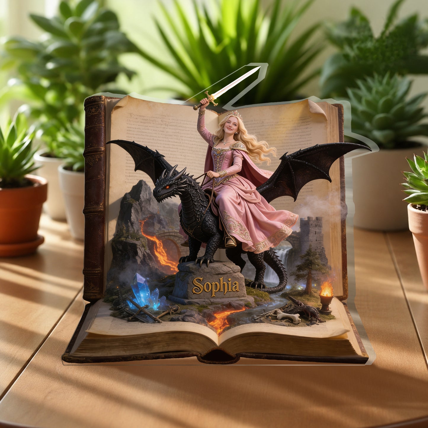 Dragon Rider, Fantasy Book Lover Gift - Personalized Book 2-Side Printed Acrylic Plaque