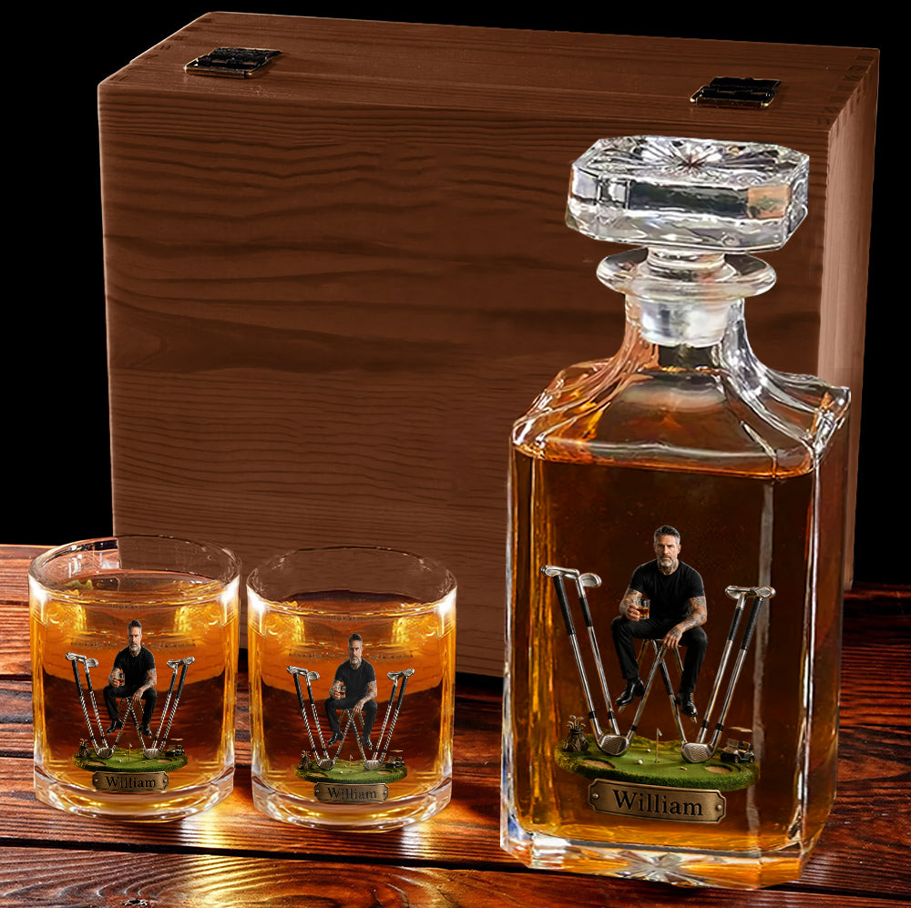 Personalisierter Golf Whiskey Dekanter für Golf-Liebhaber