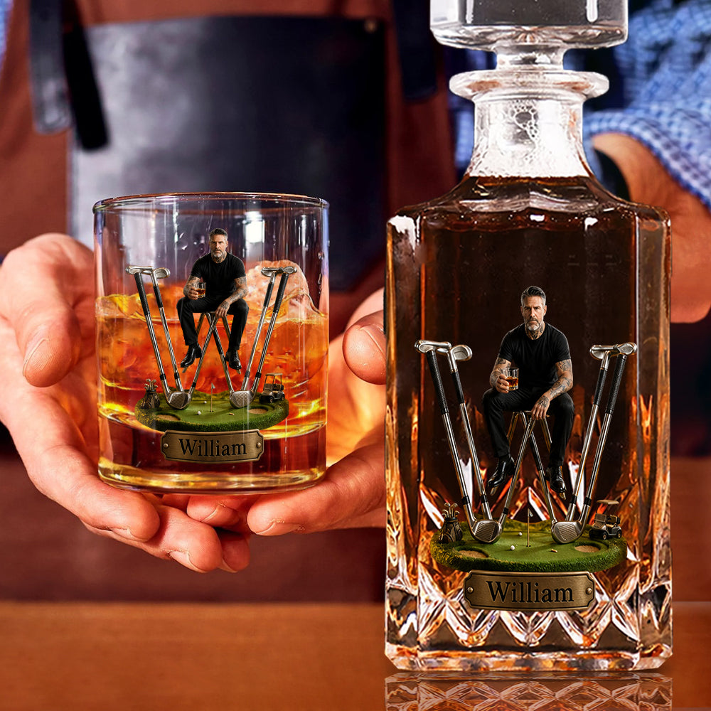 Personalisierter Golf Whiskey Dekanter für Golf-Liebhaber