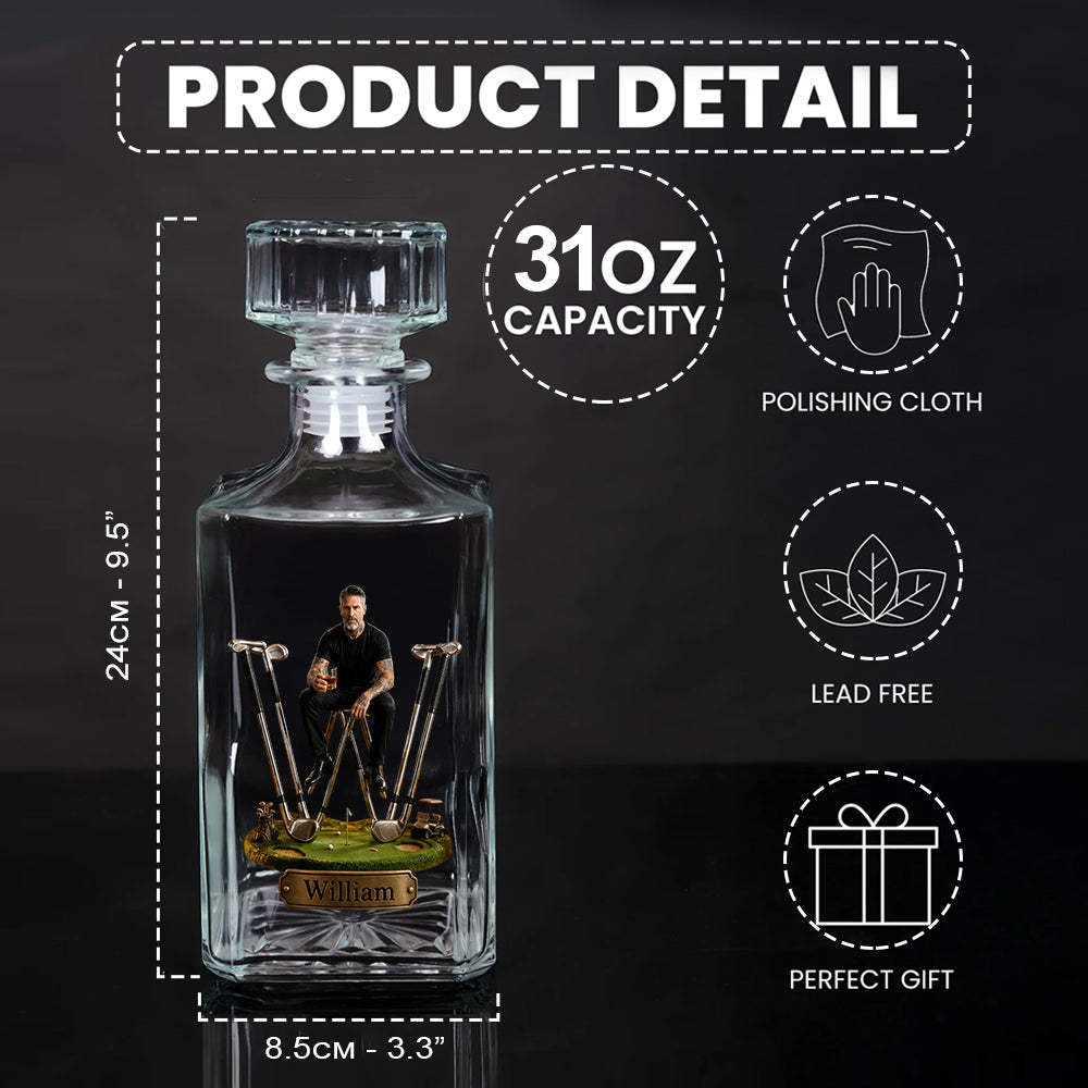 Personalisierter Golf Whiskey Dekanter für Golf-Liebhaber