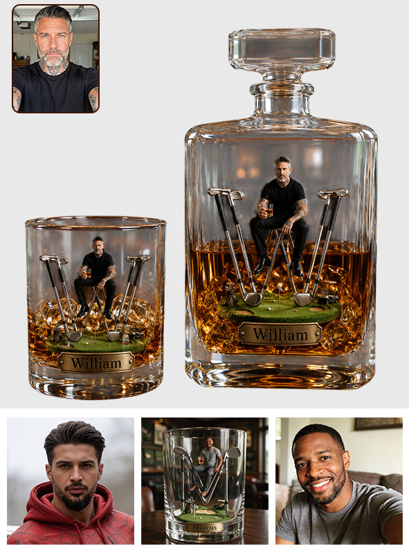 Personalisierter Golf Whiskey Dekanter für Golf-Liebhaber