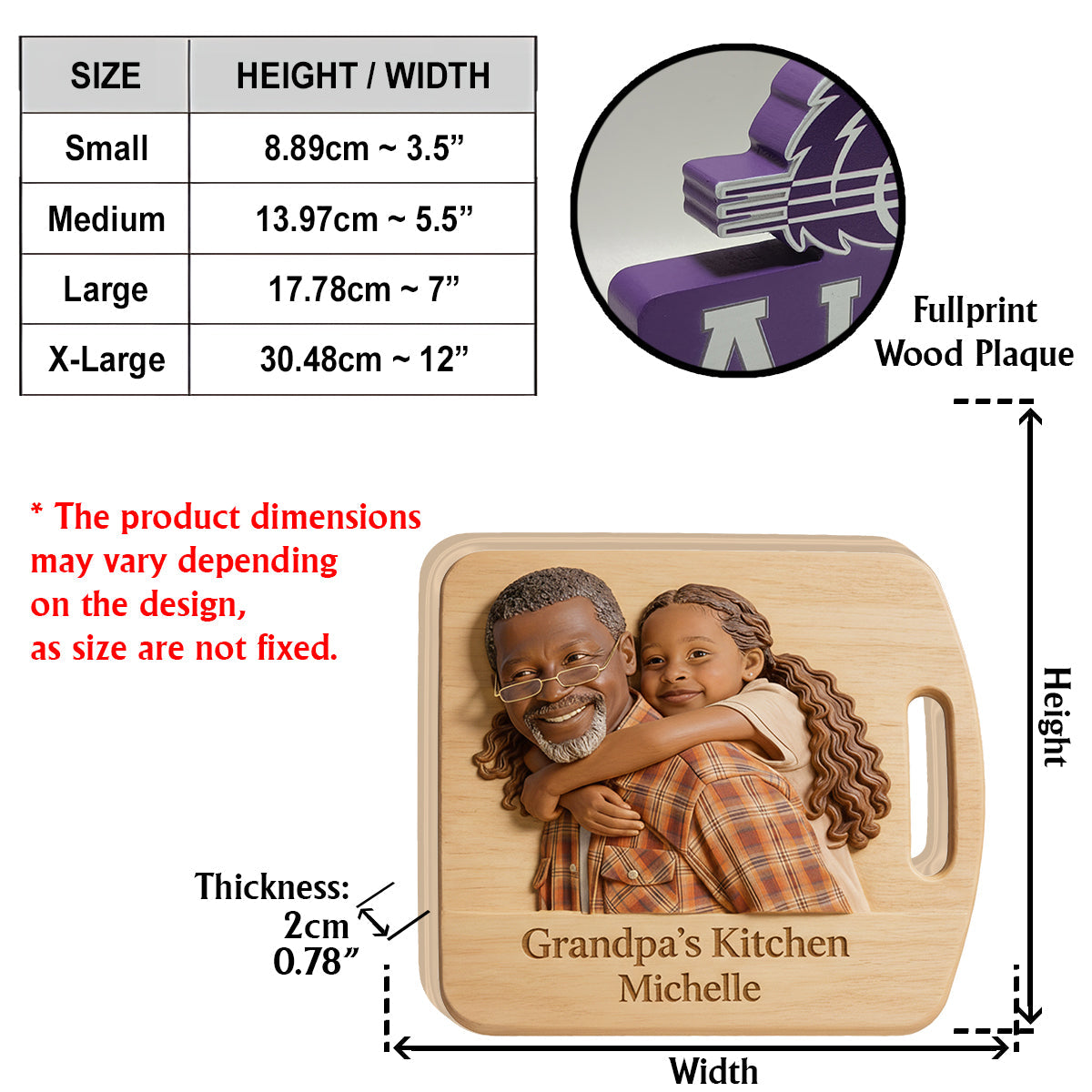 Omas Küchentafel – Personalisierte, individuell geformte Holzplakette für Oma