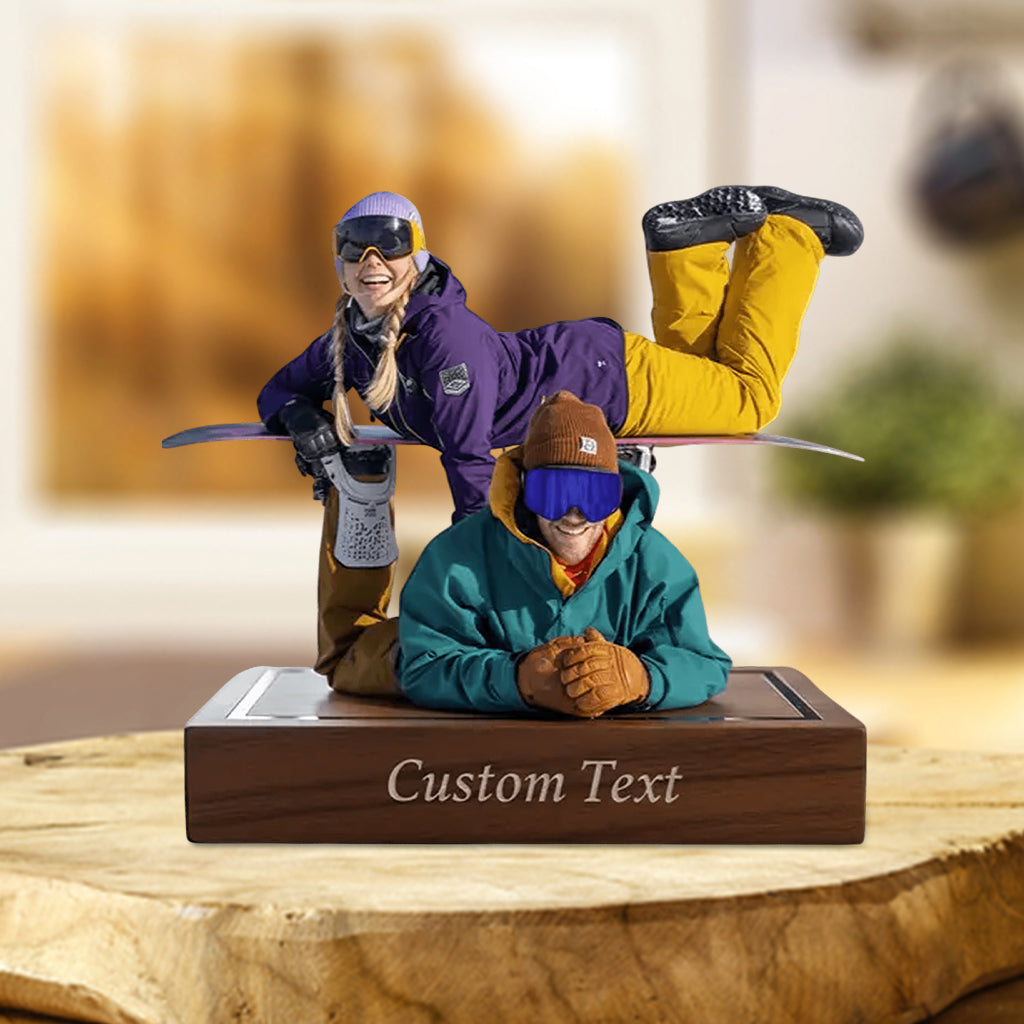 Skifahren macht mich glücklich – personalisierte, individuell geformte Acrylplakette mit Skimotiv