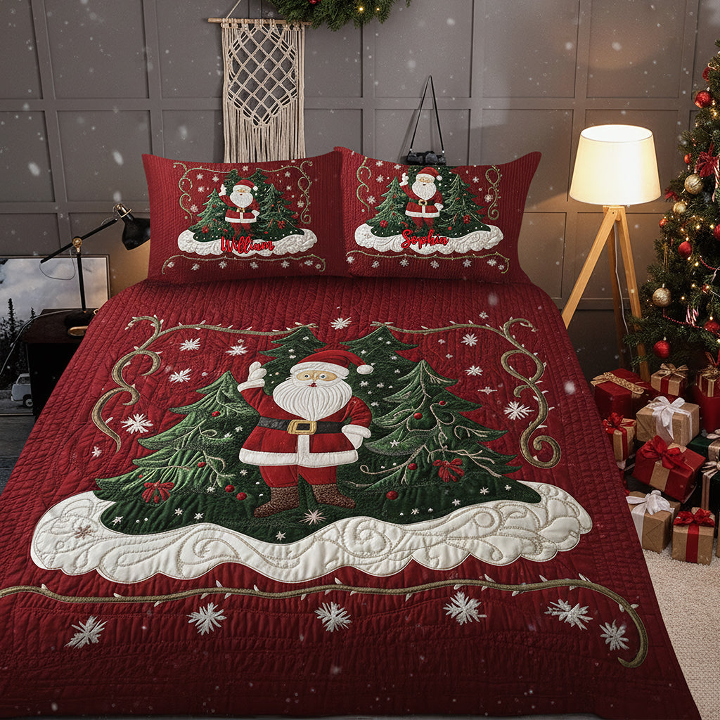 Frohe Weihnachten – Personalisiertes Weihnachtsquilt-Set