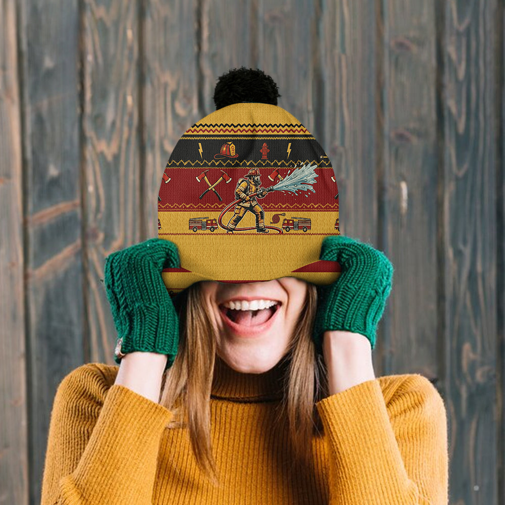 Perfect Gift For Firefighter - Personalized Firefighter Beanie Hat