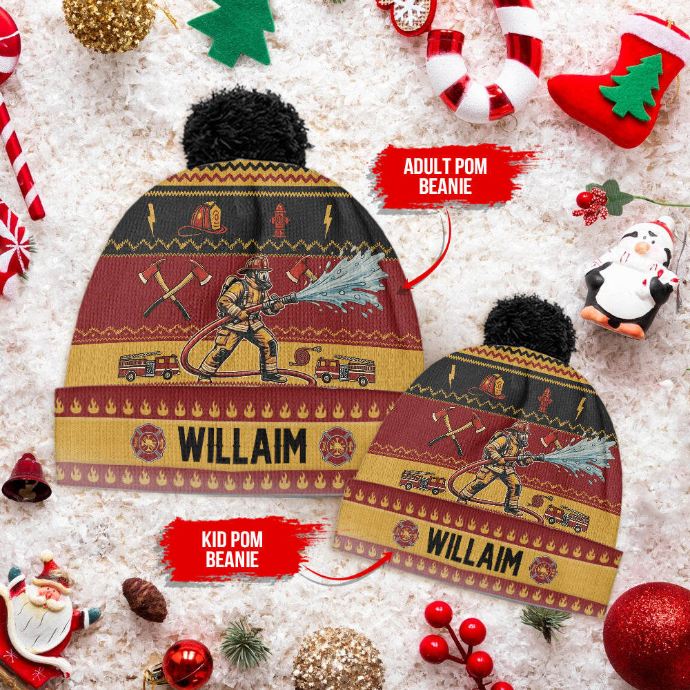 Perfect Gift For Firefighter - Personalized Firefighter Beanie Hat