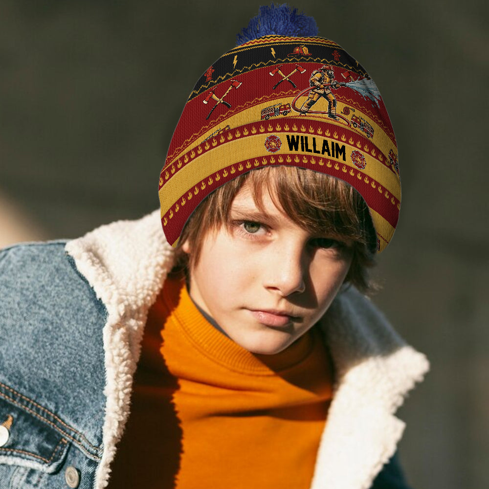 Perfect Gift For Firefighter - Personalized Firefighter Beanie Hat