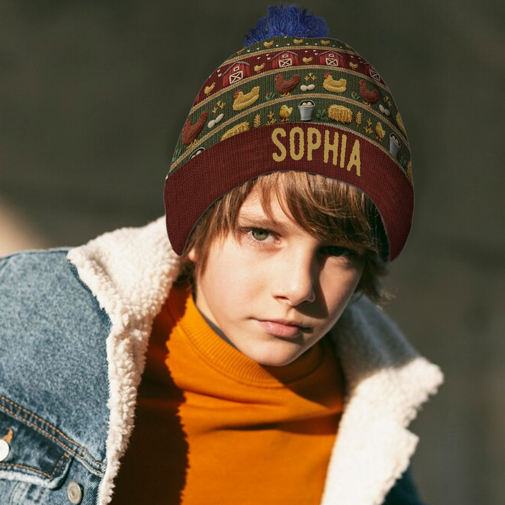 Crazy Chicken Lady - Personalized Chicken Beanie Hat