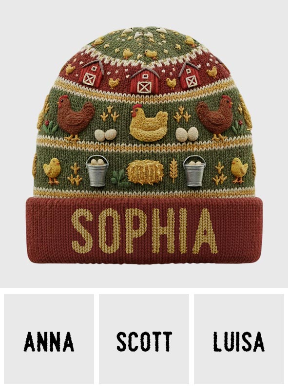 Crazy Chicken Lady - Personalized Chicken Beanie Hat