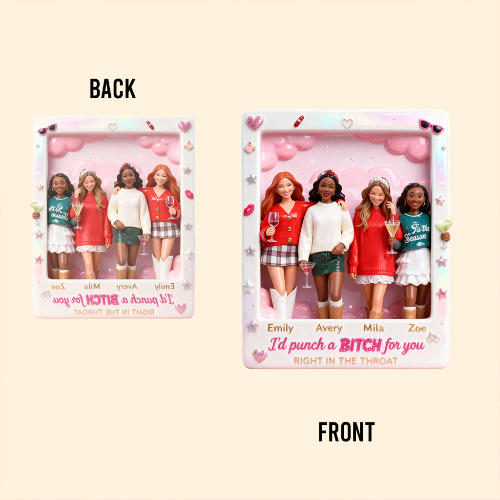 Ich würde AB für dich schlagen – Personalisierte Acrylplakette in Sonderform für beste Freundinnen