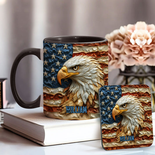 Starker Weißkopfseeadler – Personalisierte Tasse mit Weißkopfseeadler-Motiv