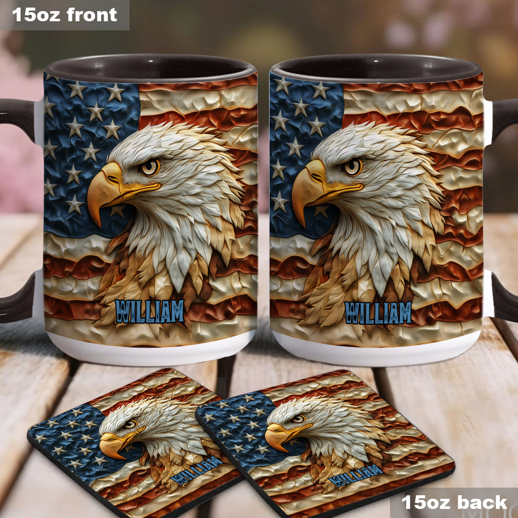 Starker Weißkopfseeadler – Personalisierte Tasse mit Weißkopfseeadler-Motiv