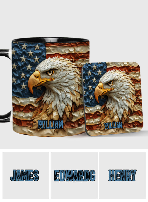 Starker Weißkopfseeadler – Personalisierte Tasse mit Weißkopfseeadler-Motiv
