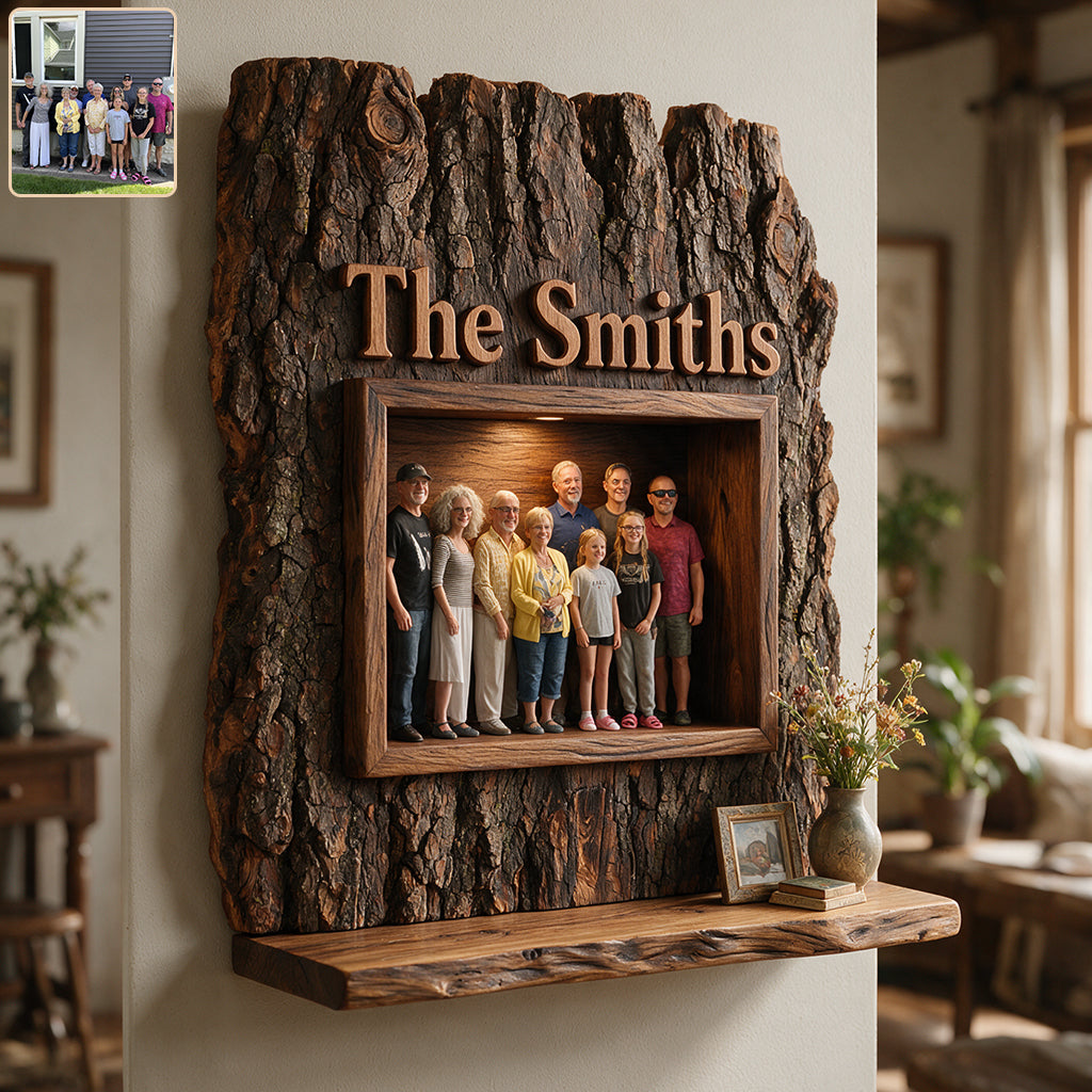 Familie ist für immer - Personalisierte Familien Holz Wandregal