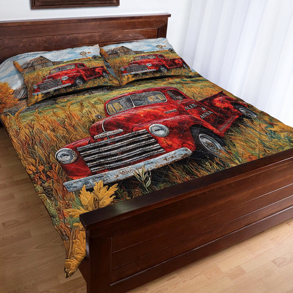 Gott segnete den holprigen Weg, der mich direkt zu dir führte – personalisiertes Bauern-Quilt-Set