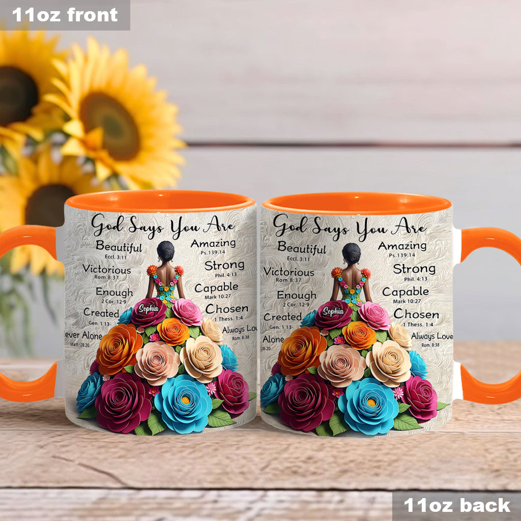 Gott sagt, du bist es – Personalisierte Tasse mit afroamerikanischem Akzent