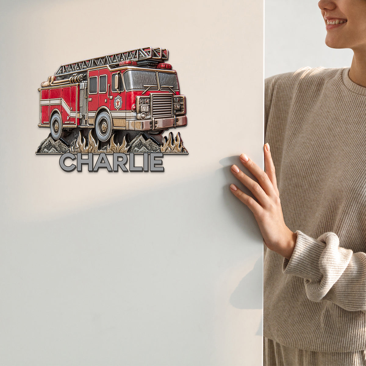 Stolzer Feuerwehrmann – Personalisierter Feuerwehr-Magnet