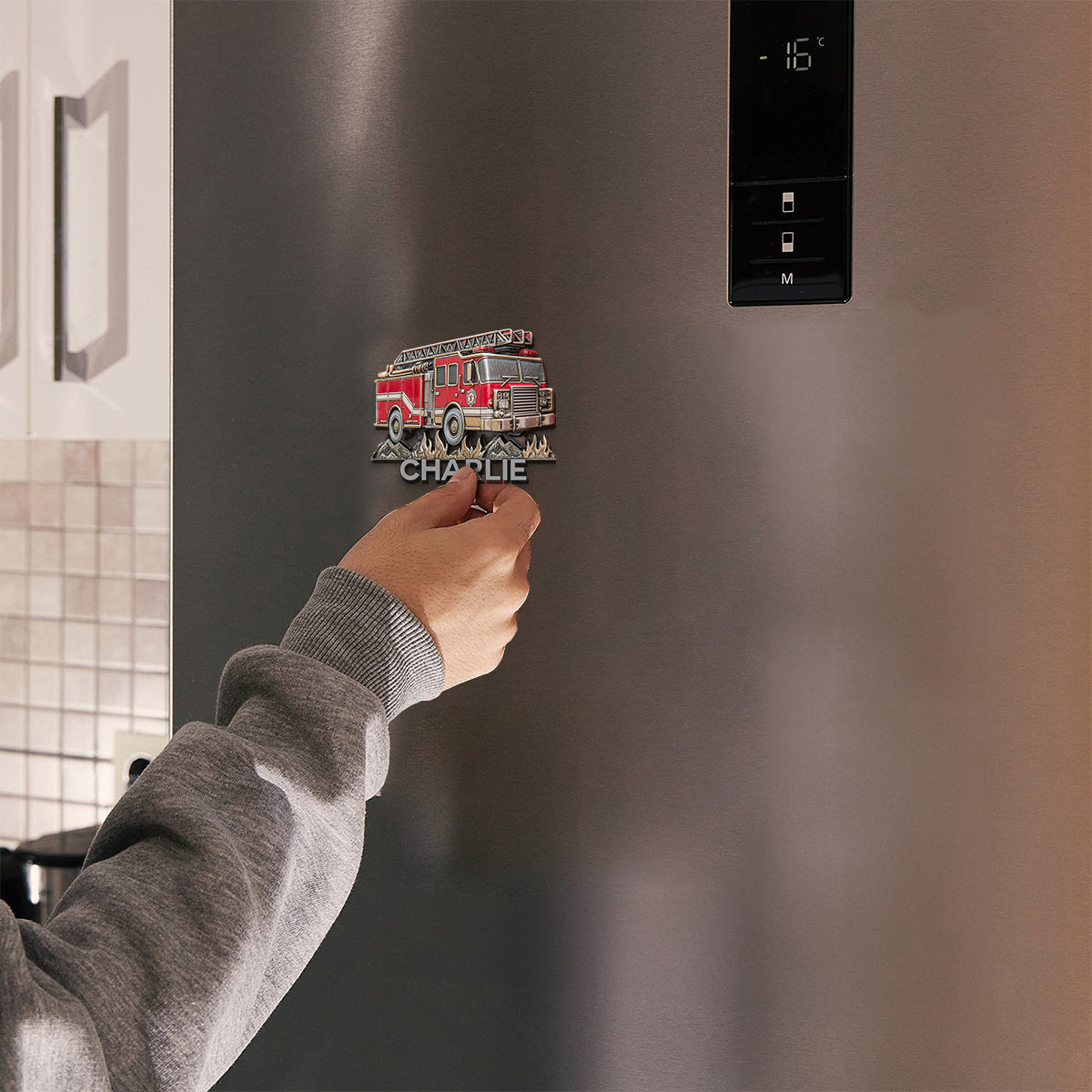 Stolzer Feuerwehrmann – Personalisierter Feuerwehr-Magnet