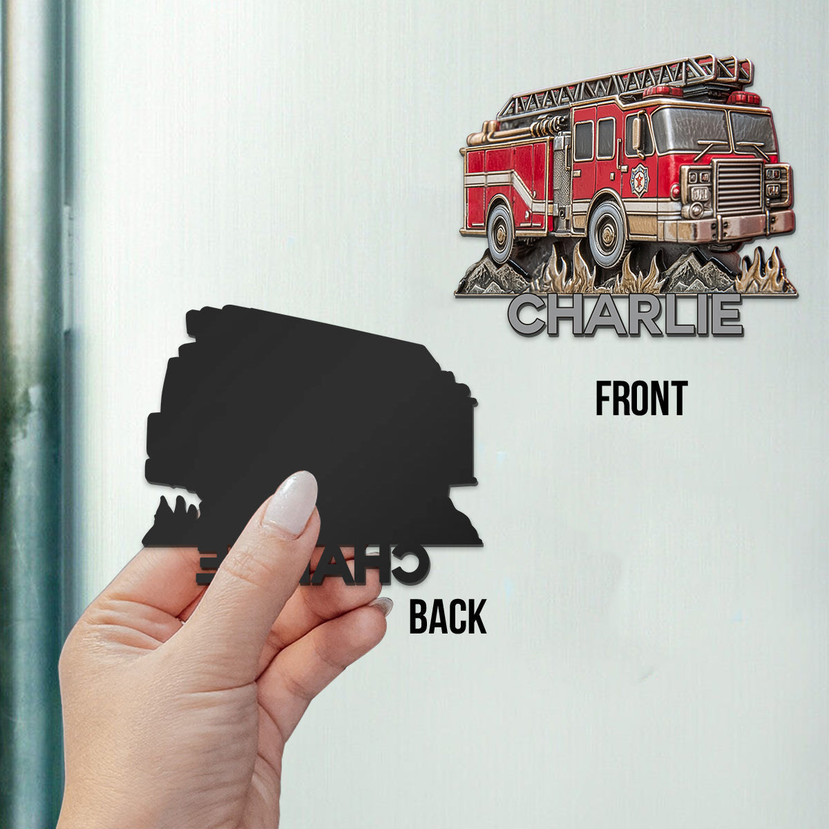 Stolzer Feuerwehrmann – Personalisierter Feuerwehr-Magnet