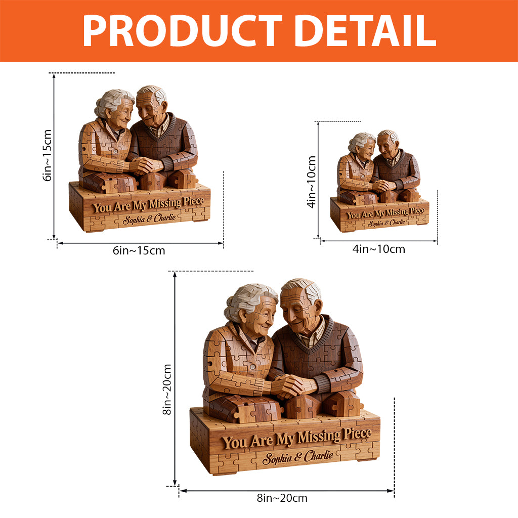 Geschenk für Paare: Du bist mein fehlendes Puzzleteil – personalisierte Acrylplakette in individueller Form für Paare