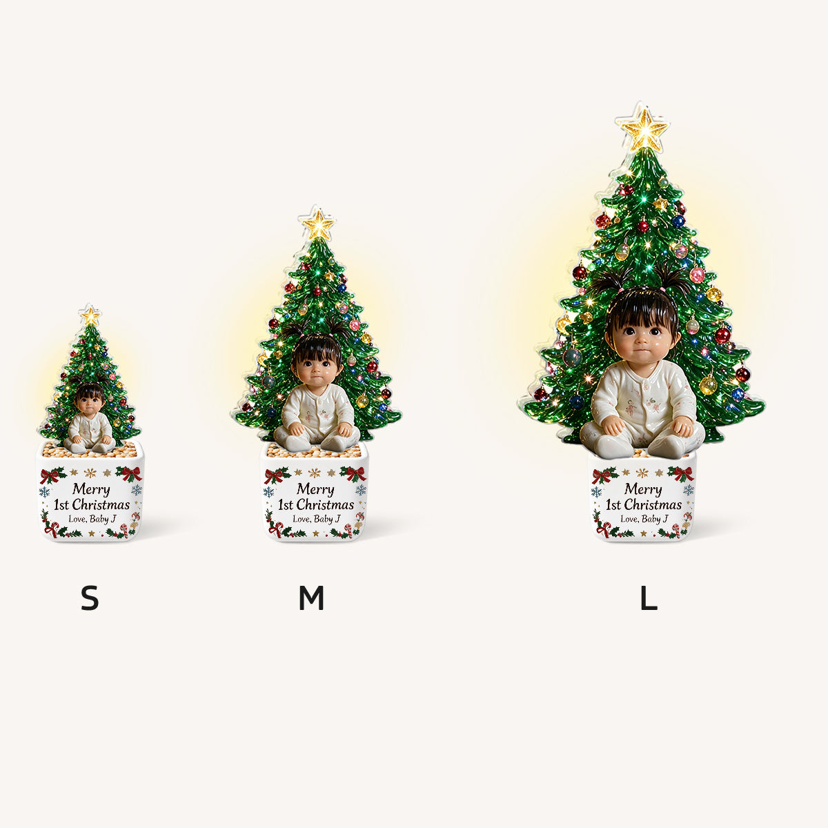 Kleines Weihnachten - Personalisierter LED Licht Keramiktopf