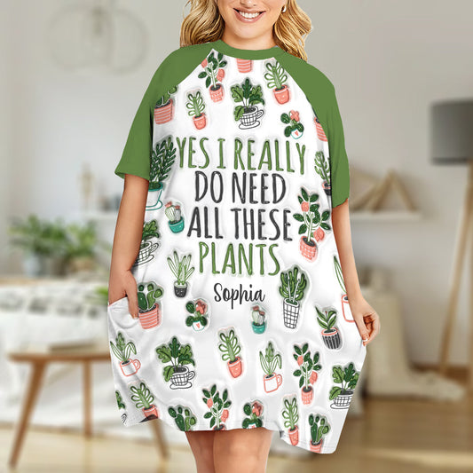 Einfach ein Mädchen, das Gartenarbeit liebt – personalisiertes Garten-Schlafshirt