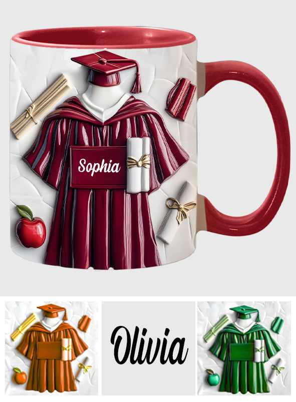 Milestone Of A Journey - Personalized Graduation Accent Mug