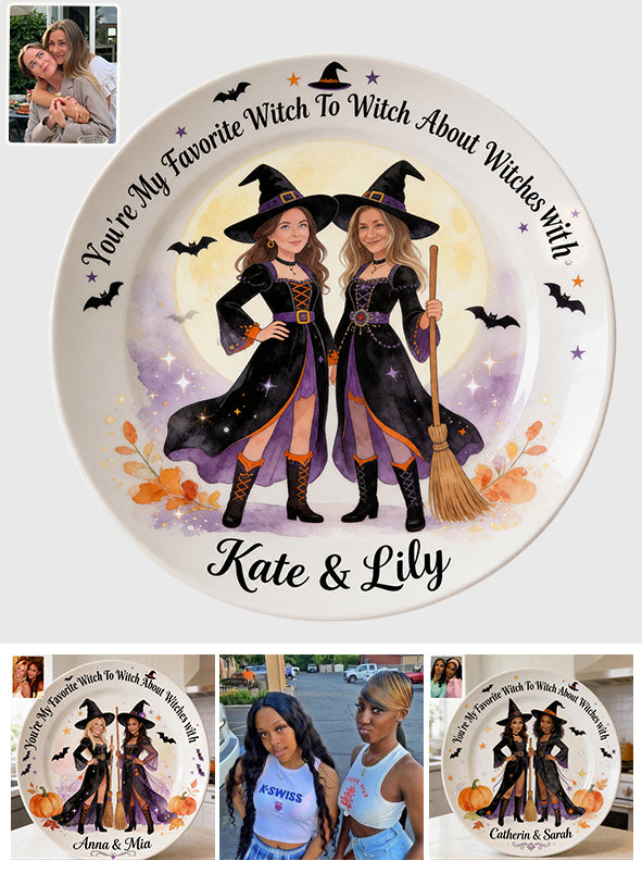Witch Besties - Personalized Witch Ceramic Round Plate