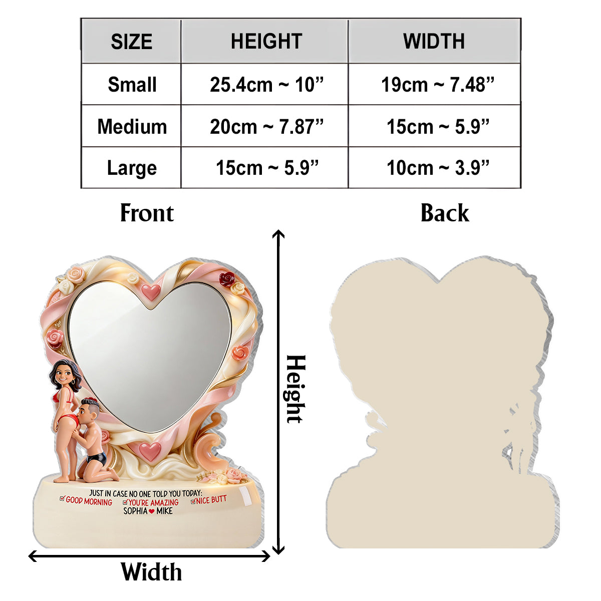 Nice Butt - Personalized Couple Desk Mirror