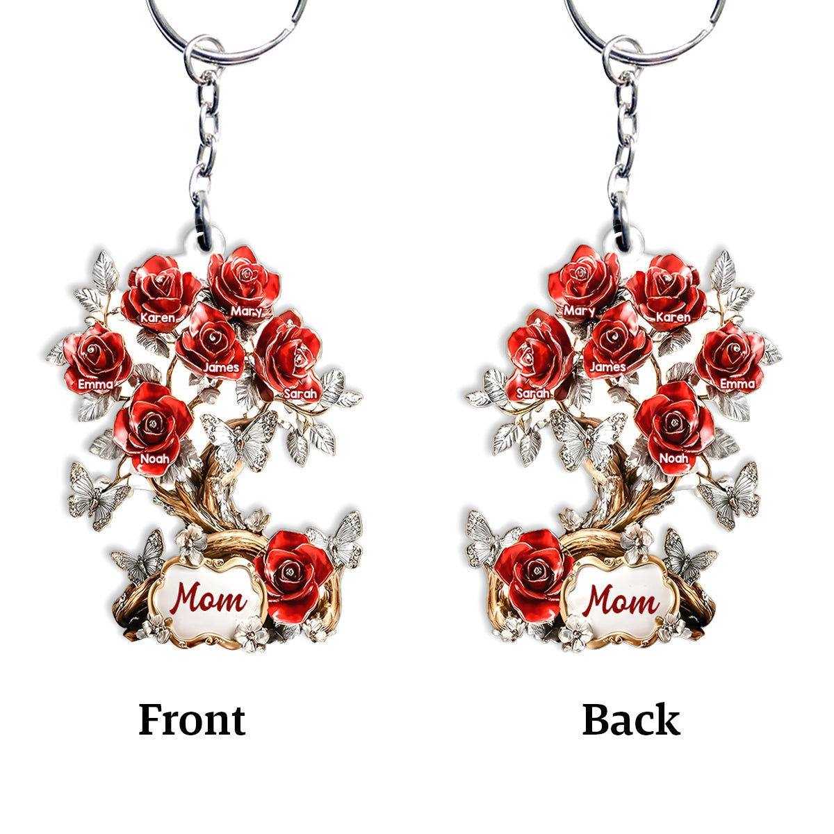 Blumen für Mama und Oma – personalisierter Mutter-Schlüsselanhänger