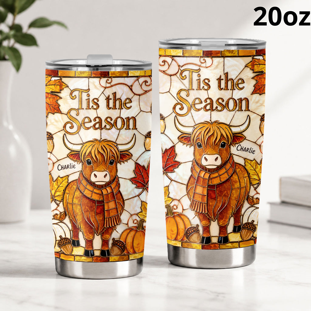 Tis The Season - Personalized Highland Cow Tumbler